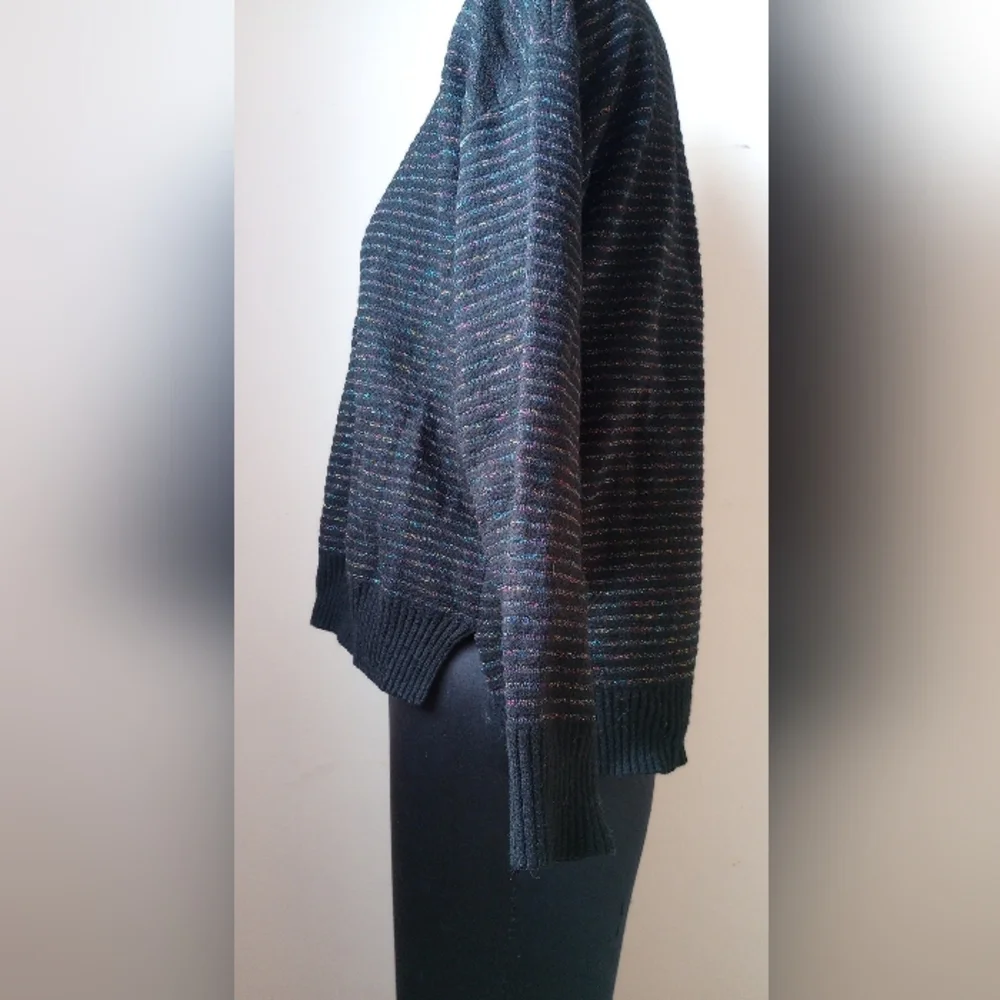 NWOT Medium Chic Black Glitter Mock Neck Sweater - Picture 6 of 7